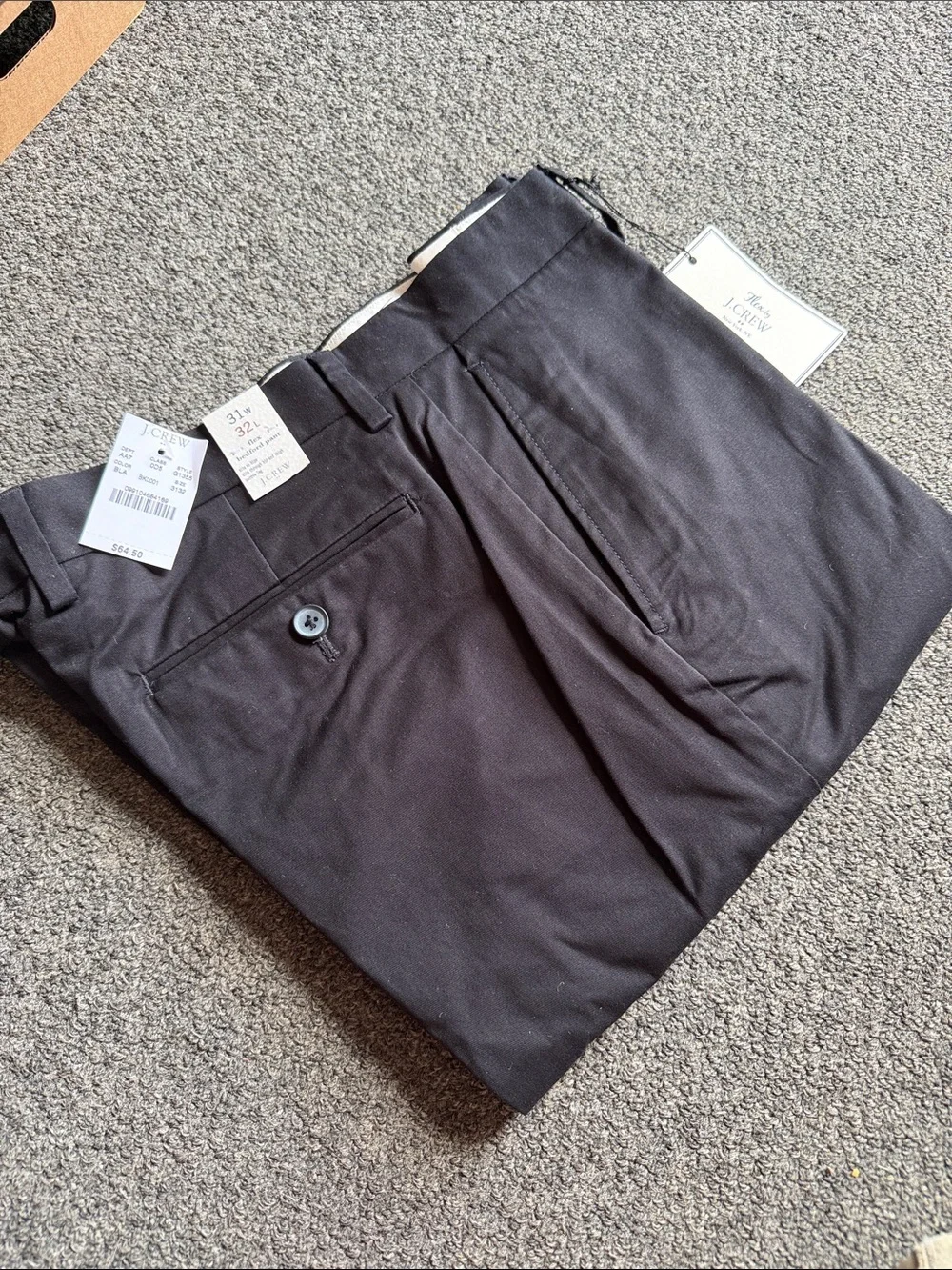 J. Crew Men’s Black Dress Pants - Flat Front Tailored